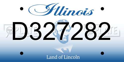 D327282 Illinois License Plate