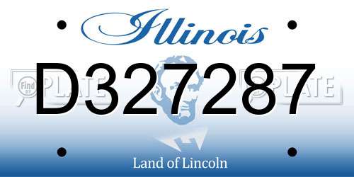 D327287 Illinois License Plate
