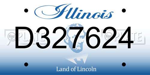 D327624 Illinois License Plate