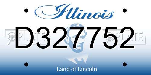 D327752 Illinois License Plate