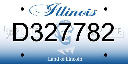 D327782 Illinois License Plate