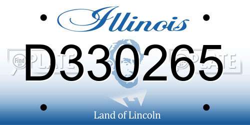 D330265 Illinois License Plate