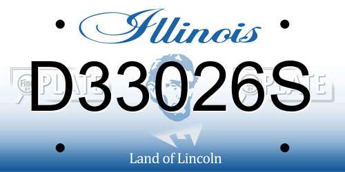 D33026S Illinois License Plate