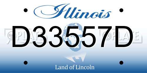 D33557D Illinois License Plate