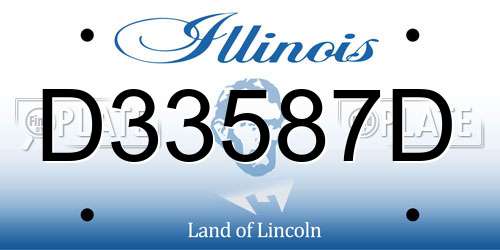 D33587D Illinois License Plate