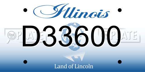 D33600 Illinois License Plate