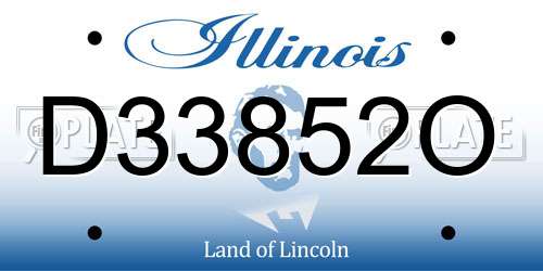 D33852O Illinois License Plate