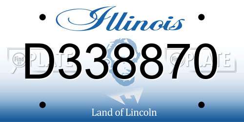 D338870 Illinois License Plate