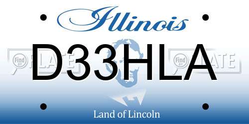D33HLA Illinois License Plate
