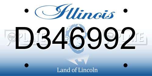 D346992 Illinois License Plate