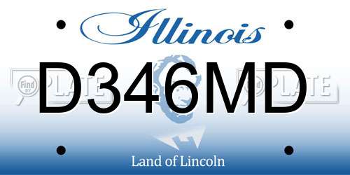 D346MD Illinois License Plate