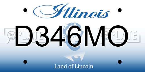 D346MO Illinois License Plate
