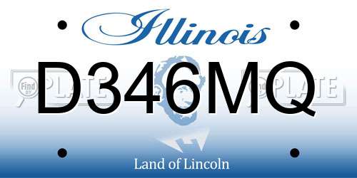 D346MQ Illinois License Plate