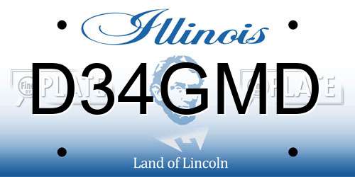 D34GMD Illinois License Plate