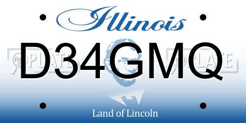 D34GMQ Illinois License Plate