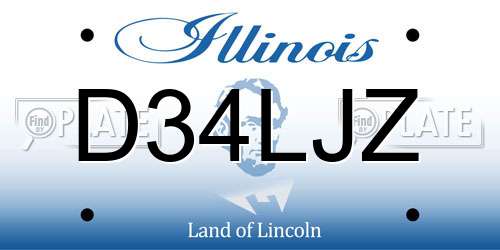 D34LJZ Illinois License Plate