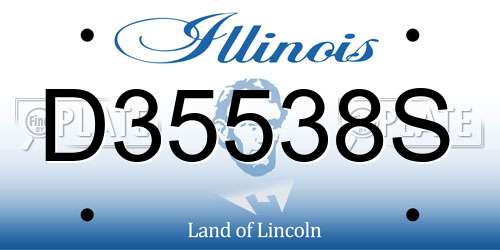 D35538S Illinois License Plate