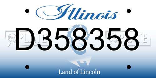 D358358 Illinois License Plate