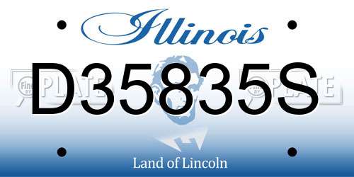 D35835S Illinois License Plate