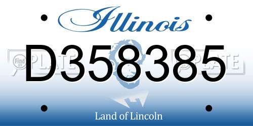 D358385 Illinois License Plate