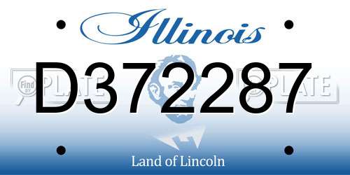 D372287 Illinois License Plate