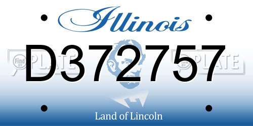 D372757 Illinois License Plate