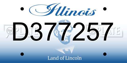 D377257 Illinois License Plate