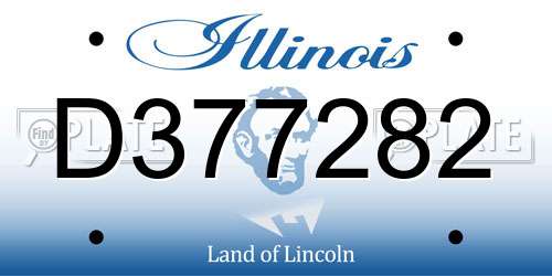 D377282 Illinois License Plate