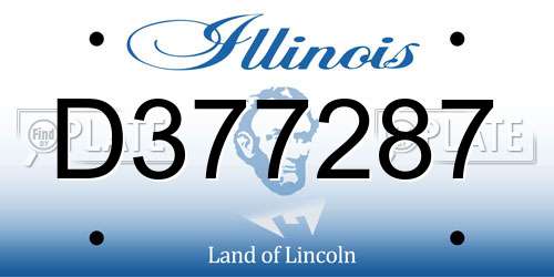 D377287 Illinois License Plate