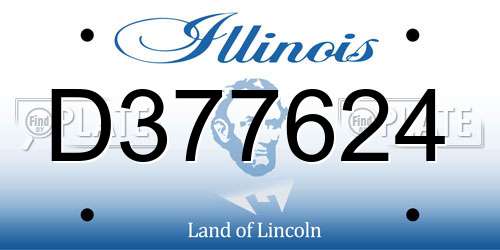 D377624 Illinois License Plate