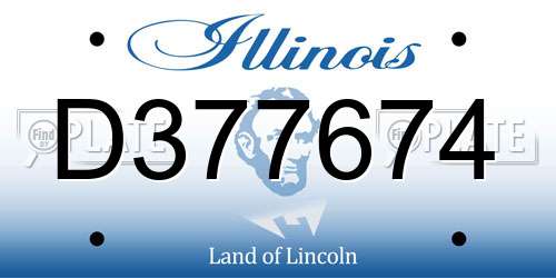 D377674 Illinois License Plate