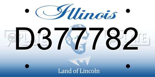 D377782 Illinois License Plate