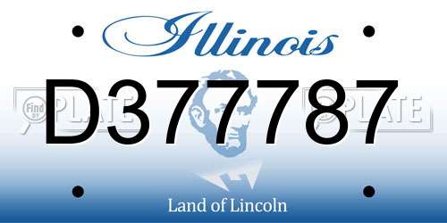 D377787 Illinois License Plate