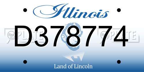 D378774 Illinois License Plate