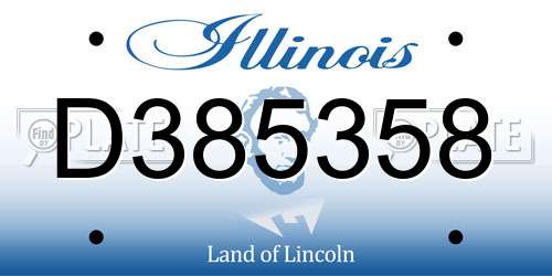 D385358 Illinois License Plate