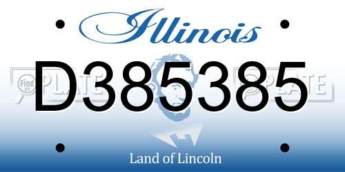 D385385 Illinois License Plate