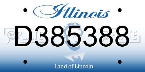 D385388 Illinois License Plate