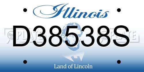 D38538S Illinois License Plate
