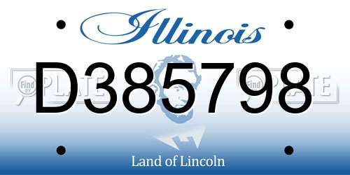 D385798 Illinois License Plate