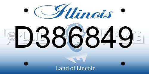 D386849 Illinois License Plate