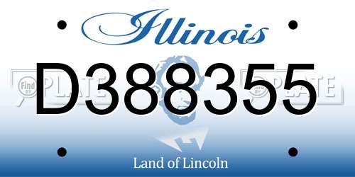 D388355 Illinois License Plate
