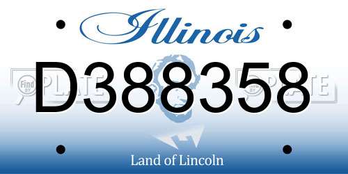 D388358 Illinois License Plate