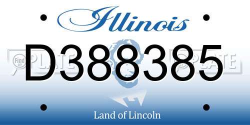 D388385 Illinois License Plate