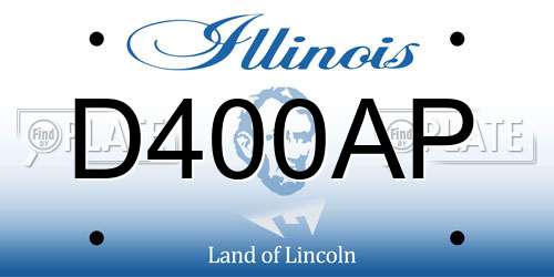 D400AP Illinois License Plate
