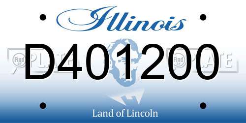 D401200 Illinois License Plate