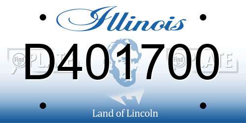 D401700 Illinois License Plate