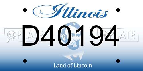 D40194 Illinois License Plate