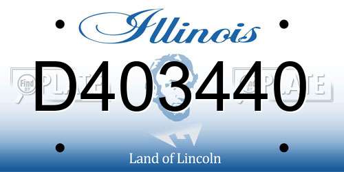 D403440 Illinois License Plate