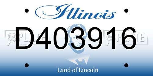 D403916 Illinois License Plate