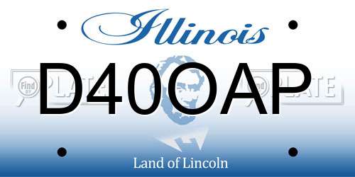 D40OAP Illinois License Plate